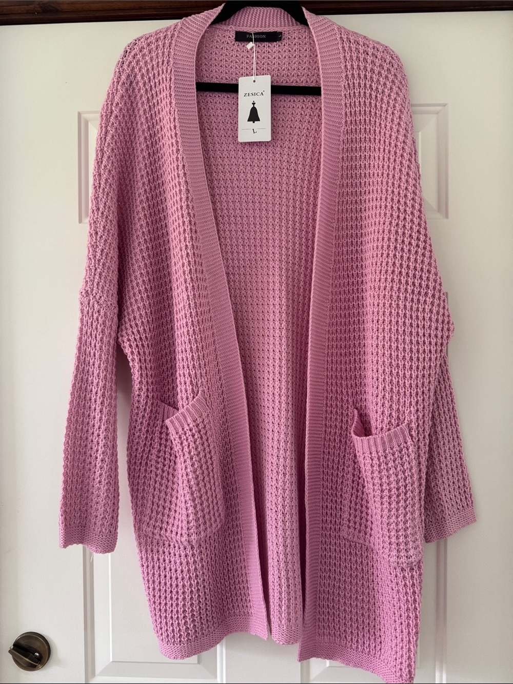 Pinkish lavender long cardigan Size L